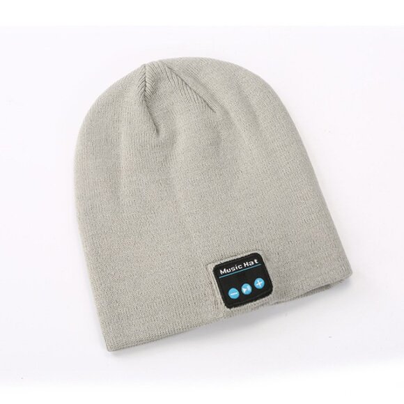 Adult men and women simple and easy to match solid color Bluetooth hat wool hat - Picture 5 of 5